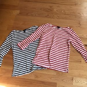 2 J. CREW boat neck shirts